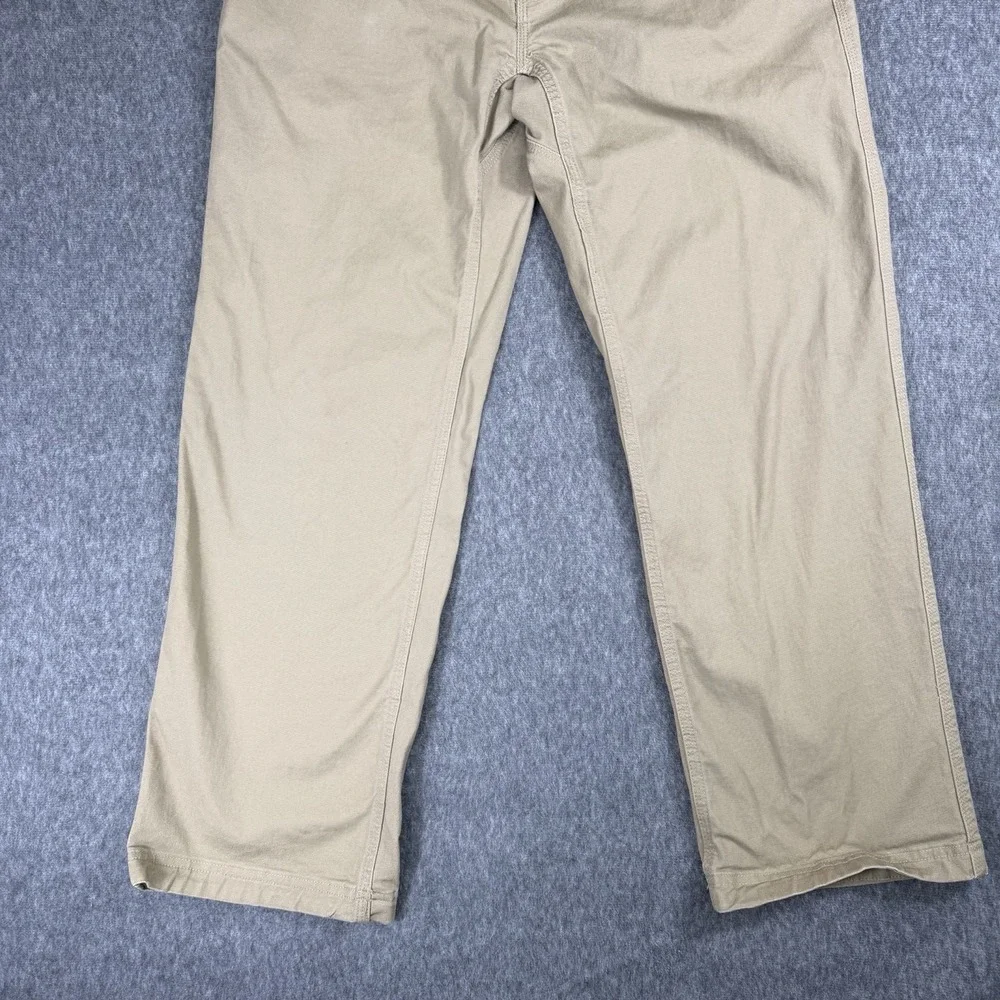 Duluth Trading Pants Mens 36x30 Khaki Flex Fire Hose Stretch Canvas Work